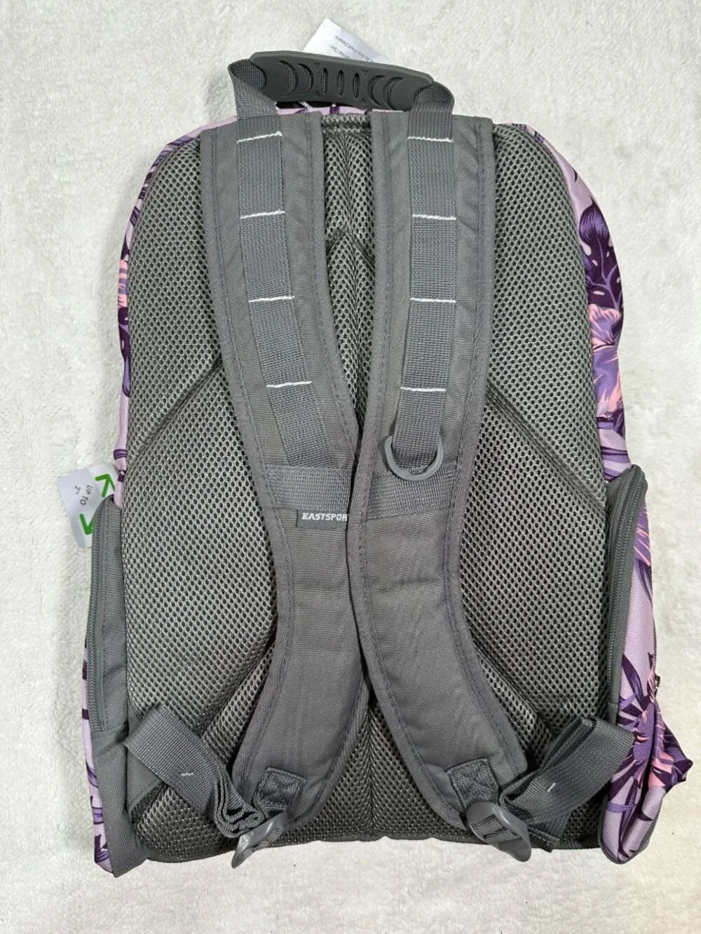 Eastsport Diamond Expandable Backpack Floral Purple/Gray Anti-Theft Tech Sleeve